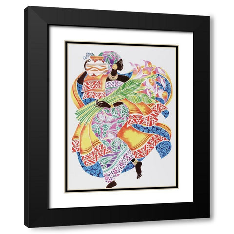 Colorful Carry II Black Modern Wood Framed Art Print with Double Matting by Unknown