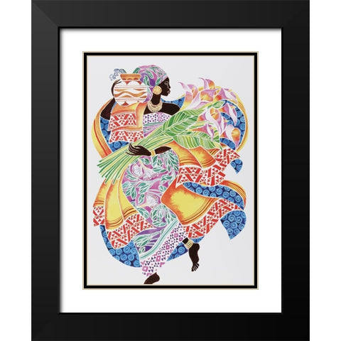 Colorful Carry II Black Modern Wood Framed Art Print with Double Matting by Unknown