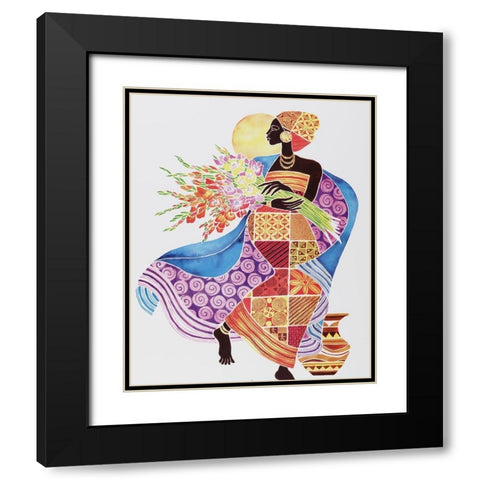 Colorful Carry II Black Modern Wood Framed Art Print with Double Matting by Unknown