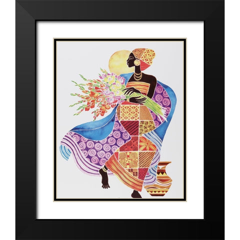 Colorful Carry II Black Modern Wood Framed Art Print with Double Matting by Unknown
