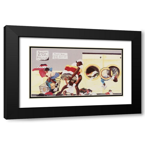 Laundry Day Black Modern Wood Framed Art Print with Double Matting by Unknown