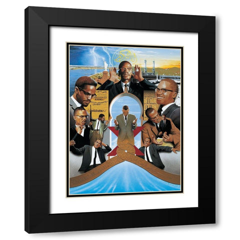 Equalizer Black Modern Wood Framed Art Print with Double Matting by Unknown