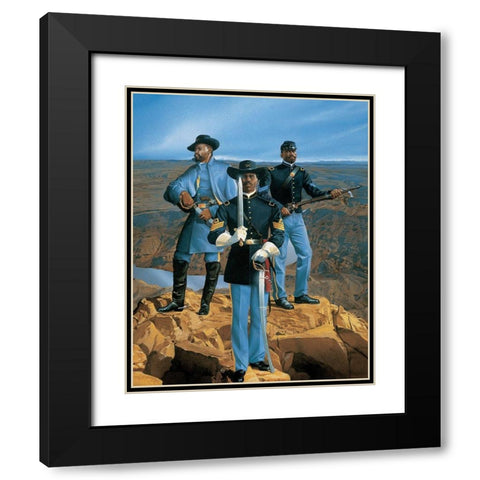 Buffalo Soldiers Black Modern Wood Framed Art Print with Double Matting by Unknown