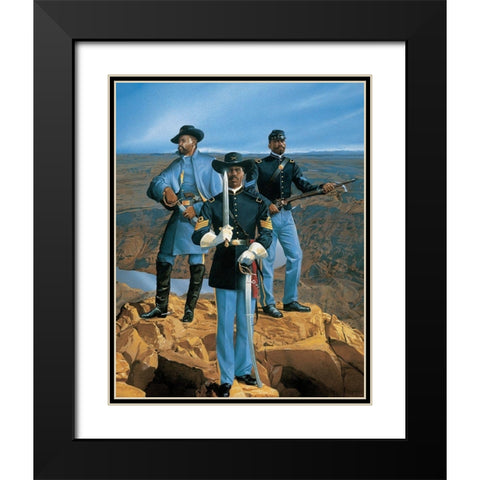 Buffalo Soldiers Black Modern Wood Framed Art Print with Double Matting by Unknown