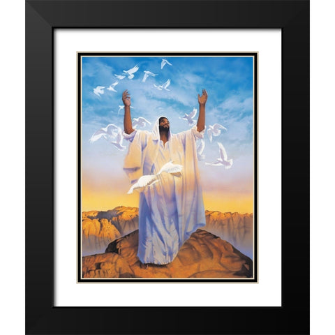Praise the Lord Black Modern Wood Framed Art Print with Double Matting by Unknown