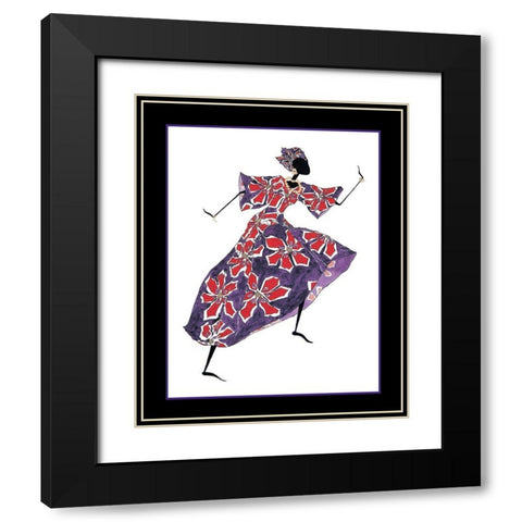 Dancin Mama Black Modern Wood Framed Art Print with Double Matting by Unknown
