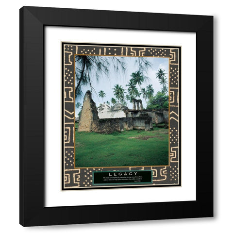 Legacy - Ancient Ruins Black Modern Wood Framed Art Print with Double Matting by Unknown