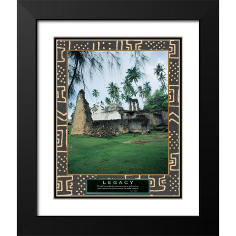 Legacy - Ancient Ruins Black Modern Wood Framed Art Print with Double Matting by Unknown