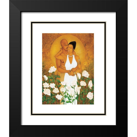 In the Garden Black Modern Wood Framed Art Print with Double Matting by Unknown