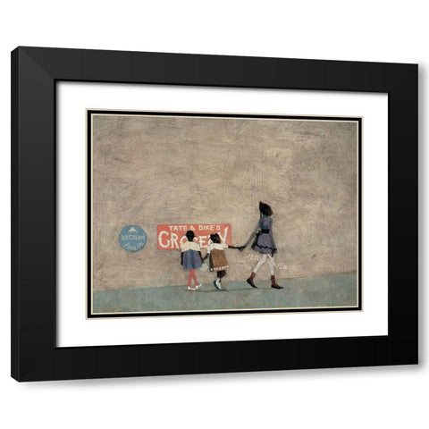Big Sister Black Modern Wood Framed Art Print with Double Matting by Unknown
