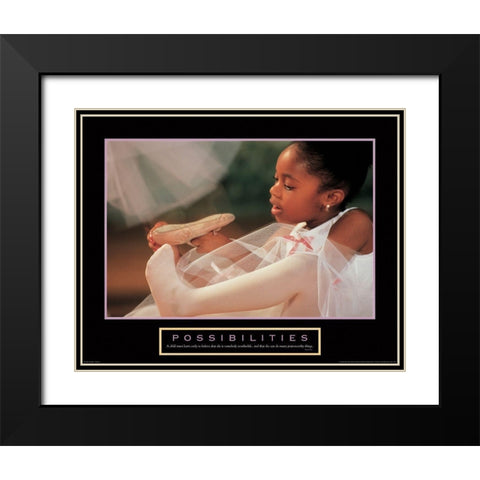 Possibilities - Ballerina Black Modern Wood Framed Art Print with Double Matting by Unknown