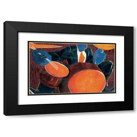Drummer Boy Black Modern Wood Framed Art Print with Double Matting by Unknown