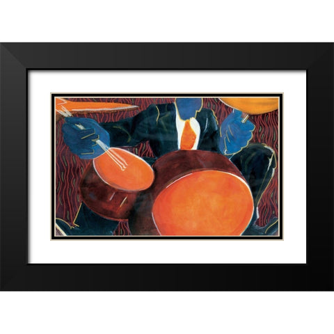 Drummer Boy Black Modern Wood Framed Art Print with Double Matting by Unknown