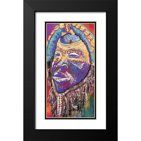 Tribal Masque II Black Modern Wood Framed Art Print with Double Matting by Unknown