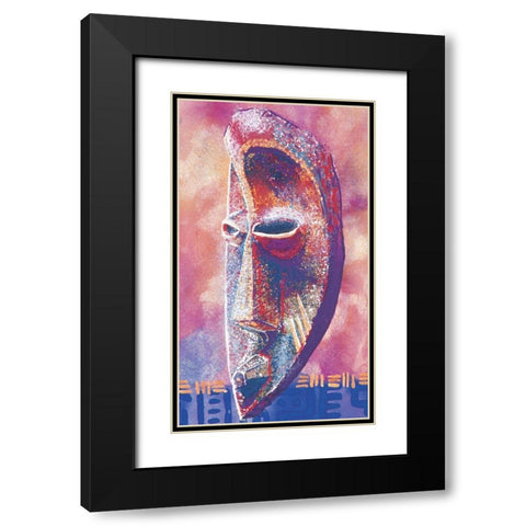 Tribal Masque III Black Modern Wood Framed Art Print with Double Matting by Unknown