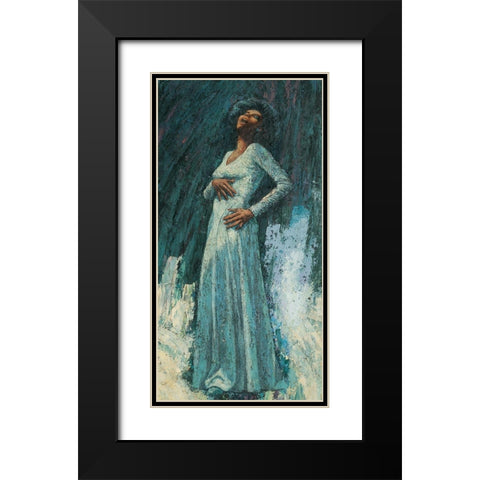 Sing Black Modern Wood Framed Art Print with Double Matting by Unknown