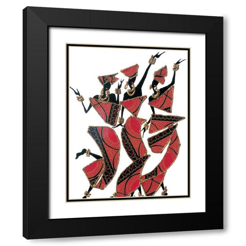 Three Dancers I Black Modern Wood Framed Art Print with Double Matting by Unknown