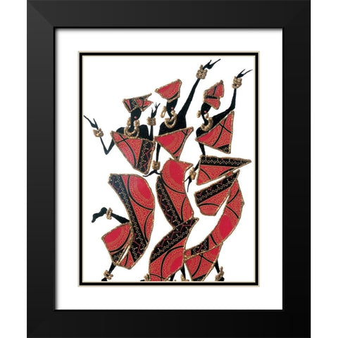Three Dancers I Black Modern Wood Framed Art Print with Double Matting by Unknown
