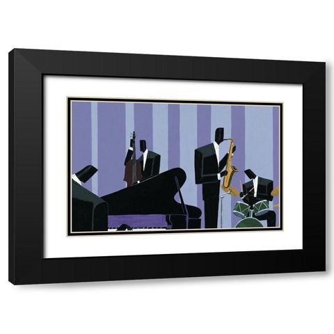 Cool Jazz II Black Modern Wood Framed Art Print with Double Matting by Unknown