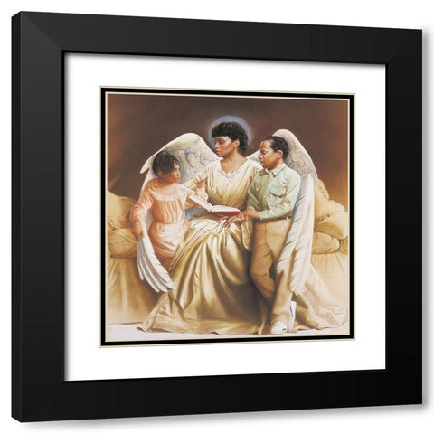 Archangel II Black Modern Wood Framed Art Print with Double Matting by Unknown