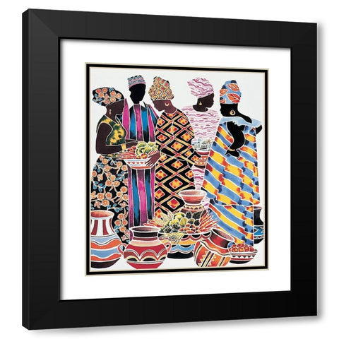 Colorful Group II Black Modern Wood Framed Art Print with Double Matting by Unknown