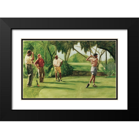 Young Tiger Black Modern Wood Framed Art Print with Double Matting by Unknown