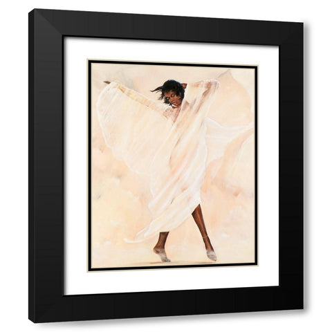 Dancing Black Modern Wood Framed Art Print with Double Matting by Unknown