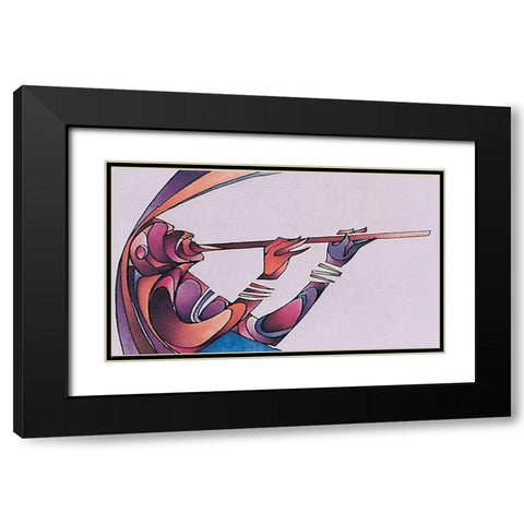 Musician Black Modern Wood Framed Art Print with Double Matting by Unknown