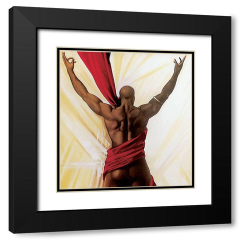 Twirling Black Modern Wood Framed Art Print with Double Matting by Unknown