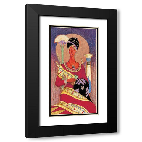 Queens Quilt Black Modern Wood Framed Art Print with Double Matting by Unknown