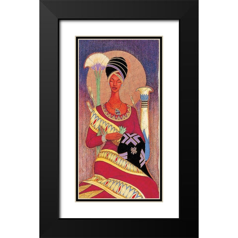 Queens Quilt Black Modern Wood Framed Art Print with Double Matting by Unknown