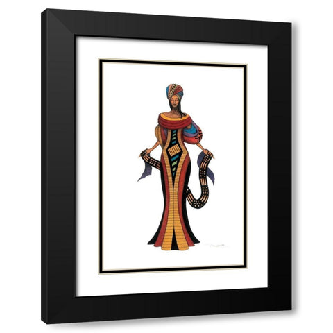 Nigerian Queen Black Modern Wood Framed Art Print with Double Matting by Unknown