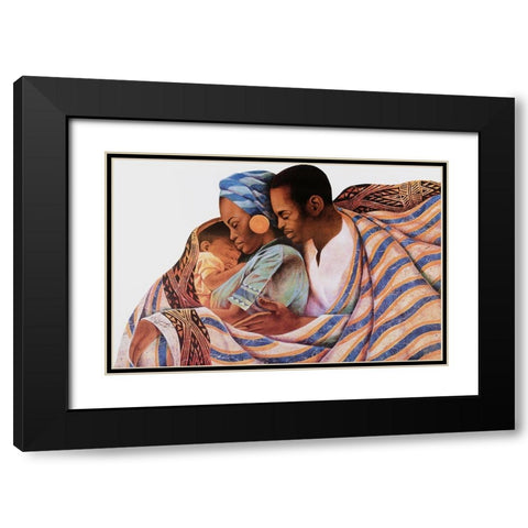 Threesome Black Modern Wood Framed Art Print with Double Matting by Unknown