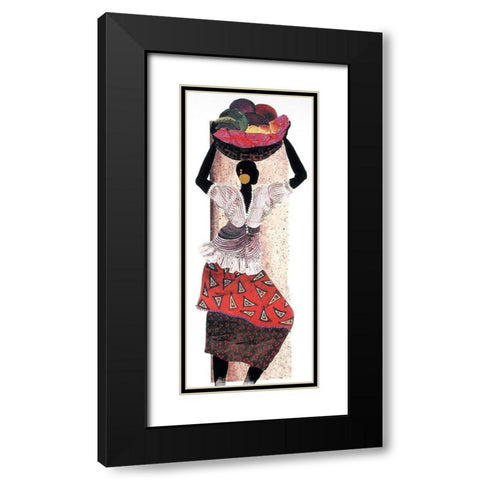 Basket of Fruit Black Modern Wood Framed Art Print with Double Matting by Unknown