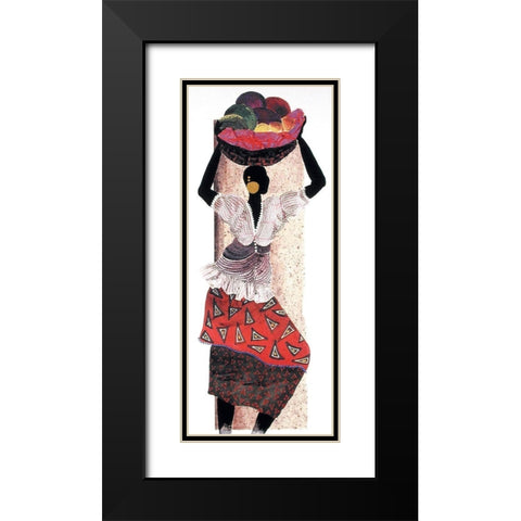 Basket of Fruit Black Modern Wood Framed Art Print with Double Matting by Unknown