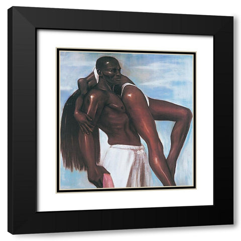 Desire Black Modern Wood Framed Art Print with Double Matting by Unknown