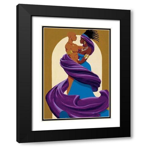 Entwined Couple Black Modern Wood Framed Art Print with Double Matting by Unknown