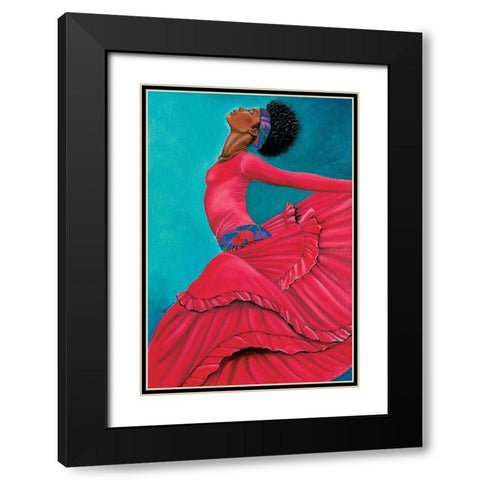 Dancer Black Modern Wood Framed Art Print with Double Matting by Unknown