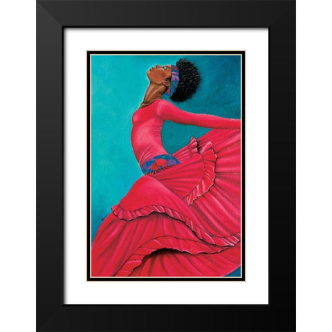 Dancer Black Modern Wood Framed Art Print with Double Matting by Unknown