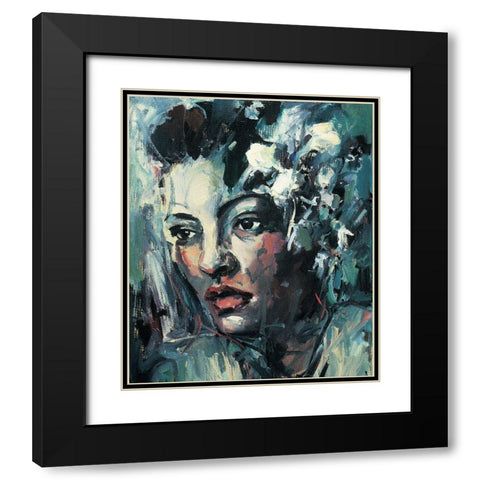 Scattin the Blues Black Modern Wood Framed Art Print with Double Matting by Unknown