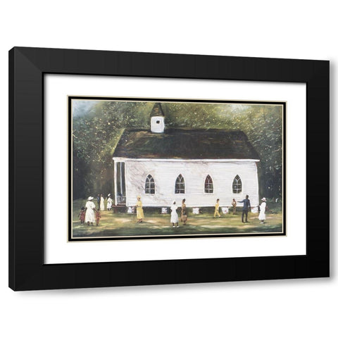 Grandmas Church Black Modern Wood Framed Art Print with Double Matting by Unknown