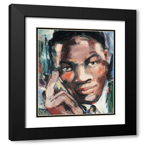 Croonin the Blues Black Modern Wood Framed Art Print with Double Matting by Unknown