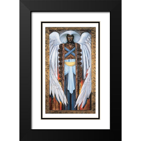 Archangel Center Black Modern Wood Framed Art Print with Double Matting by Unknown
