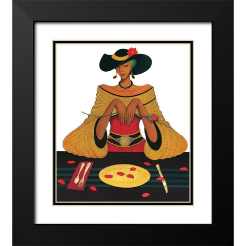 Place Setting Black Modern Wood Framed Art Print with Double Matting by Unknown