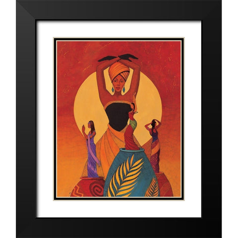 Maiden Vases Black Modern Wood Framed Art Print with Double Matting by Unknown