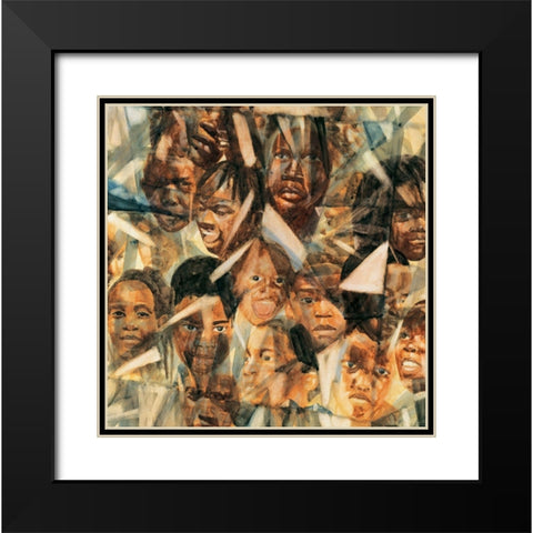 People Black Modern Wood Framed Art Print with Double Matting by Unknown