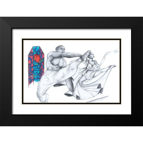 Lick Black Modern Wood Framed Art Print with Double Matting by Unknown