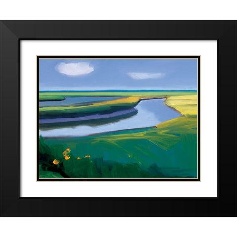 Reservoir Black Modern Wood Framed Art Print with Double Matting by Unknown