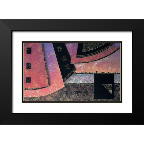 Mosaic Abstract I Black Modern Wood Framed Art Print with Double Matting by Unknown