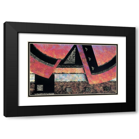 Mosaic Abstract II Black Modern Wood Framed Art Print with Double Matting by Unknown